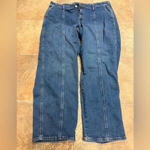 Old Navy Women's High Rise OG Loose Blue Straight Leg Jeans
